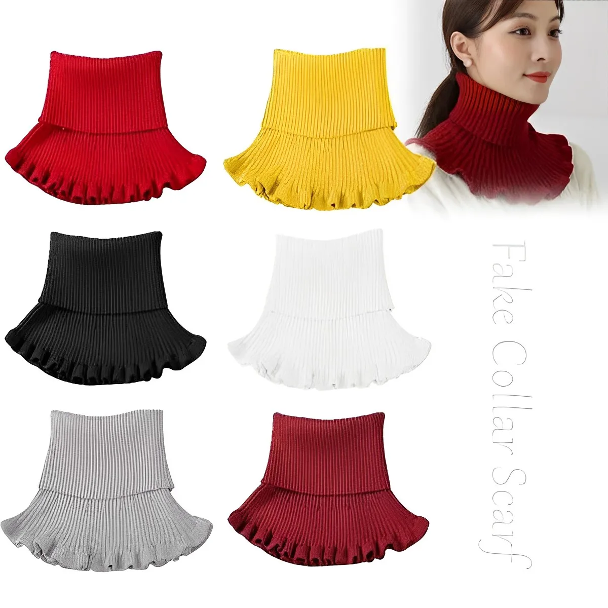 

Detachable Knitted Turtleneck Top High Neck Half Fake Collar for Women Girls Autumn Winter Cold Resistant Warm Neck Protection