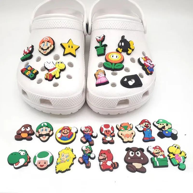 27 шт./компл. подвески для обуви ПВХ милые аксессуары с героями мультфильмов Марио