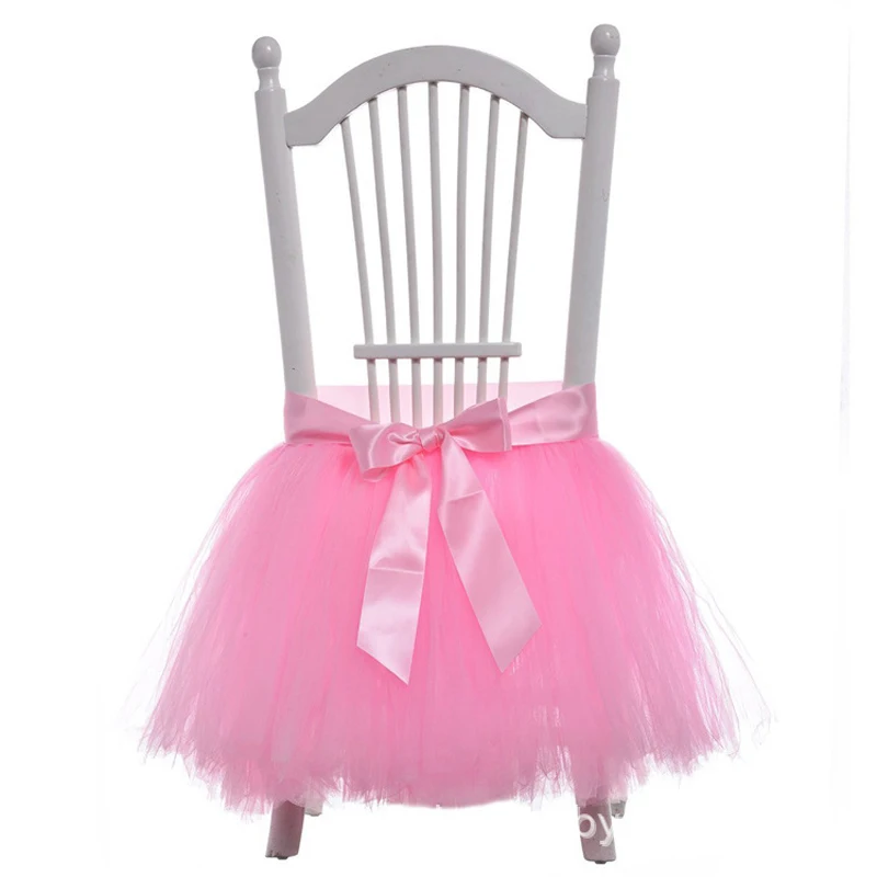 Skirt Wedding Chair Cover For Birthday Baby Shower Party Decoration Dining Bowtie Chair Skirt Event Desk Cover