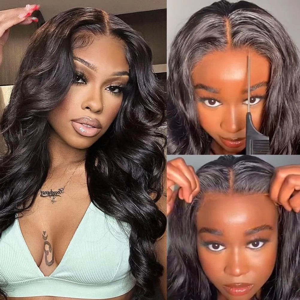 Фото Wear And Go Body Wave 100% парик из натуральных волос, предварительно выщипанные, готовые к ношению для женщин, предварительно вырезанные 13x6 Hd, парики с кружевной передней частью, распродажа №4