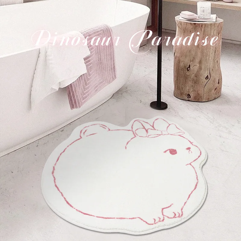 Милый Плюшевый коврик с рисунком кролика мягкий для двери напольный ковер дома