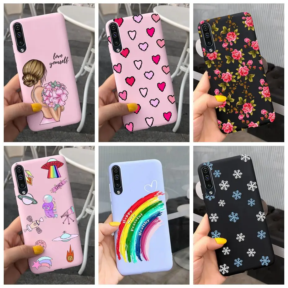 Милый чехол для телефона Samsung Galaxy A70 карамельных цветов силиконовый мягкий A 70