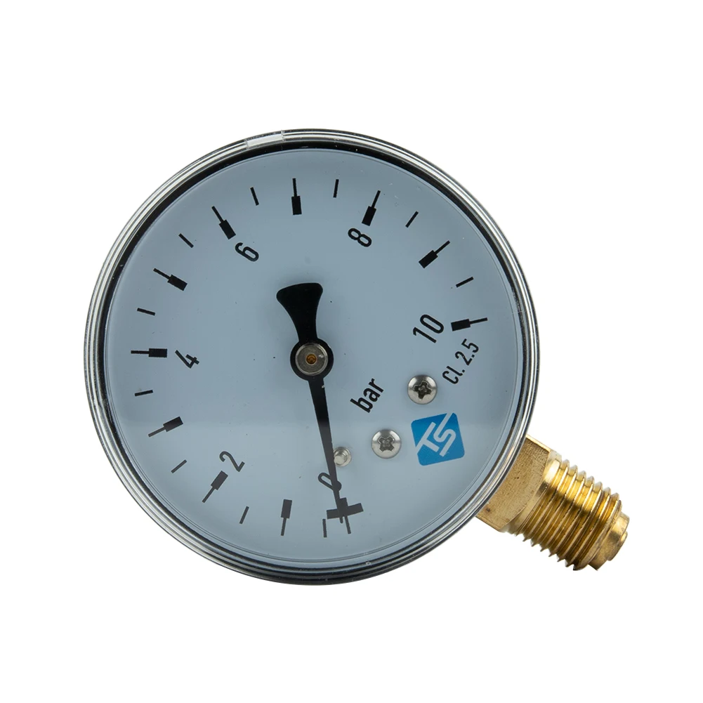 

​Oil Water Pressure Gauge Manometer Mini NPT Thread Radial Installation Stainless Steel Steel Gauge TS-60-10bar