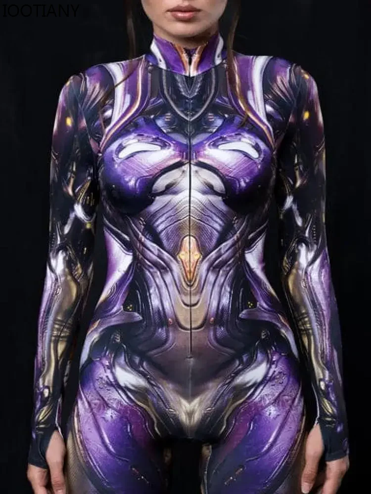 Комбинезон для косплея робота Броня в стиле киберпанк боди с 3d принтом костюм