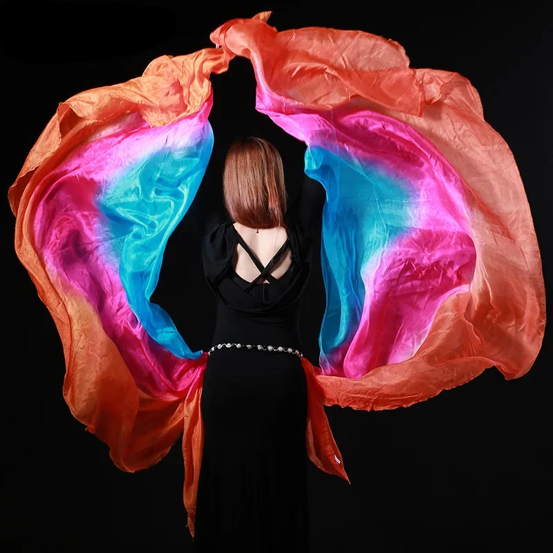 Платок для танца живота из 100% шелка с градиентом 260x110 см