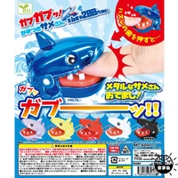 japan genuine yell gashapon capsule toys q version mini biting finger shark crisis one shark model toy ornament