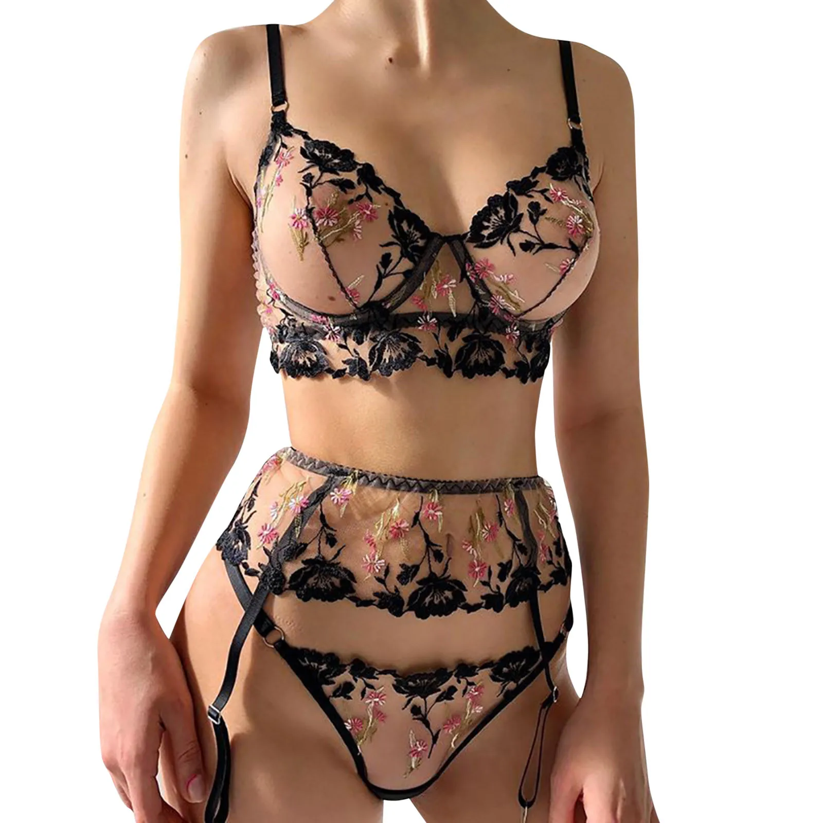 

Женское пикантное нижнее белье с цветочным принтом, модное нижнее белье, костюмы, нижнее белье, нижнее белье для девочек, одежда для сна, пиж...