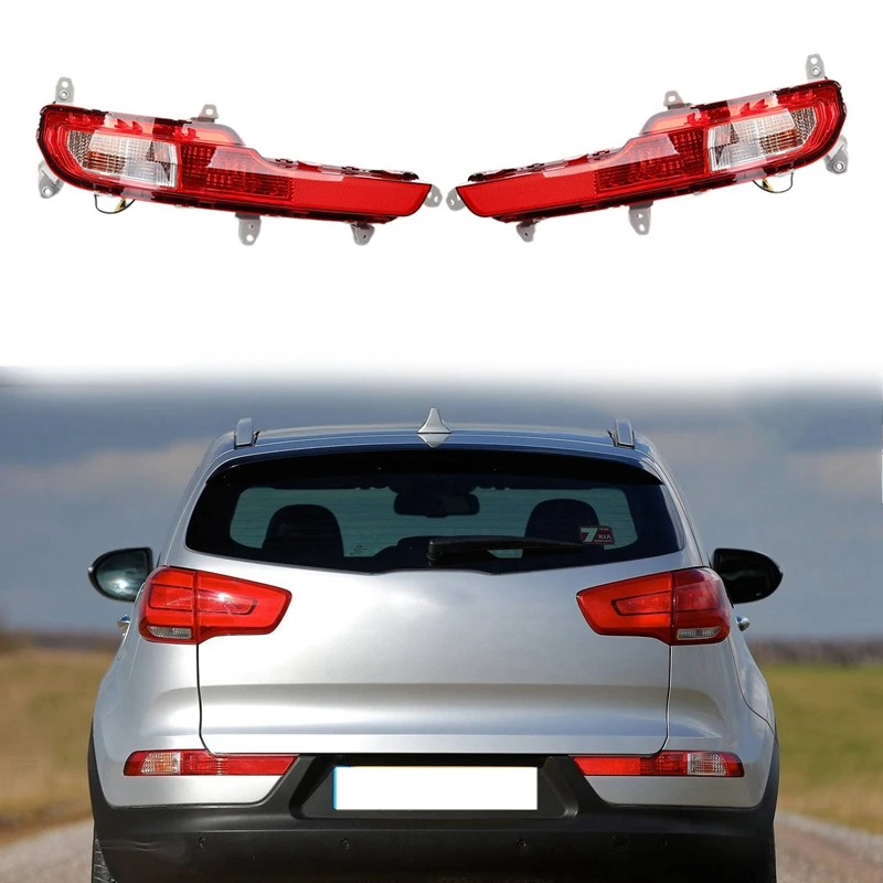 

Car Left Right Rear Bumper Fog Light Parking Warning Reflector LED Taillights for Kia Sportage 2014 2015 2016