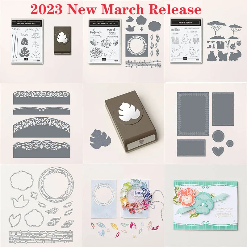 

Tropical Leaf Elegant Borders 2023 New March Release Metal Cutting Dies Stencil DIY Scrapbooking Photo Album Decorative