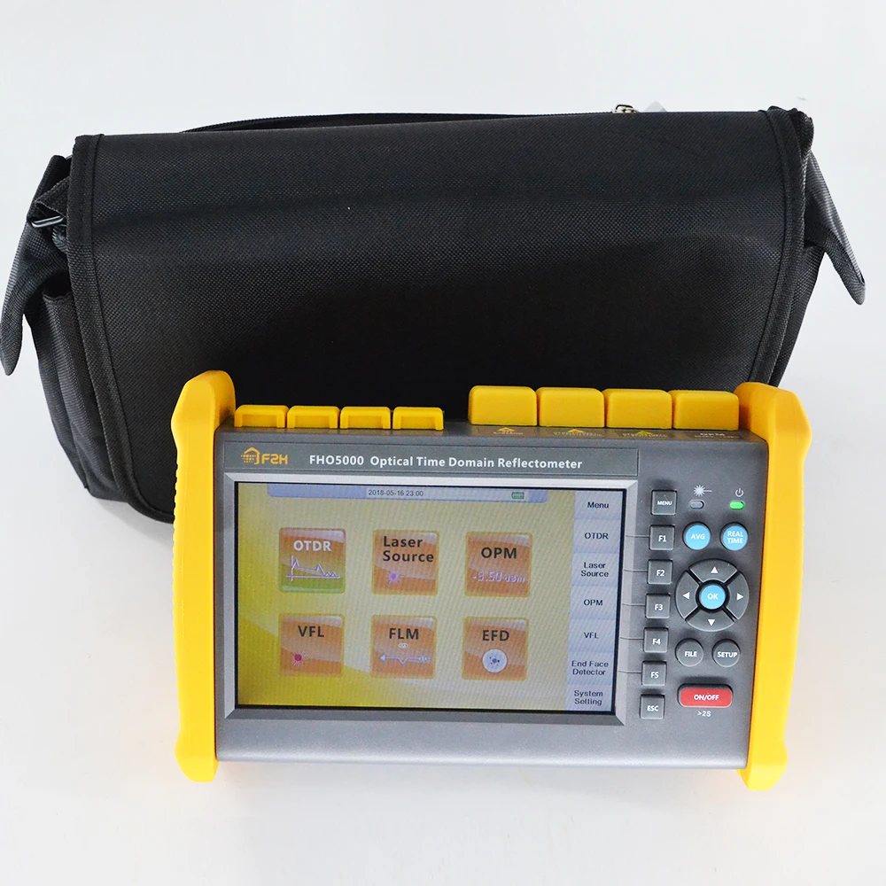 Touch screen FHO5000-MD22 SM&MM 850/1300/1310/1550nm 19/21/40/38dB Multimode OTDR Built-in VFL and power meter and FLM