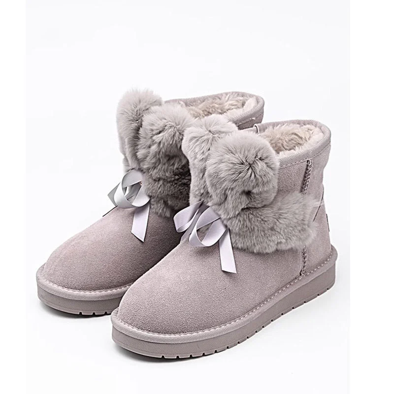 

Теплые флисовые сапоги ручной работы до середины икры из лисьего меха цельные сапоги с лентой повседневные женские сапоги больших размеров 35-39