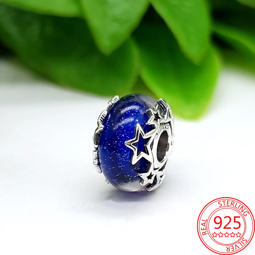 Подвеска-Шарм для браслета из серебра 2021 пробы с изображением ночной Луны и