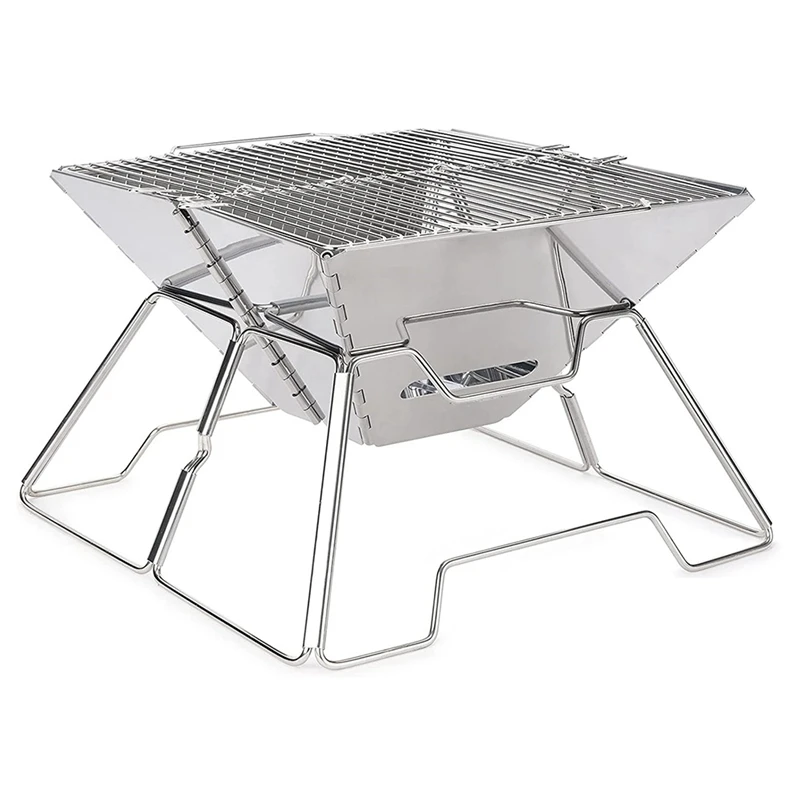 

Folding Campfire Grill Barbecue Rack Camping Fire Pit,Outdoor Wood Stove Burner,Portable Camping Grill For Home BBQ