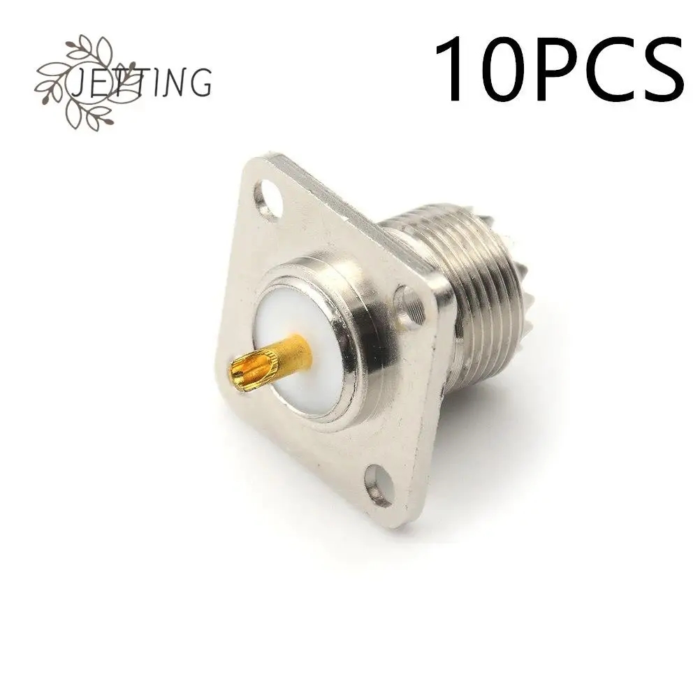 

10X Female SO-239 Jack Square Shape Solder Cup Coax Connector for Radio Female UHF Panel SO239