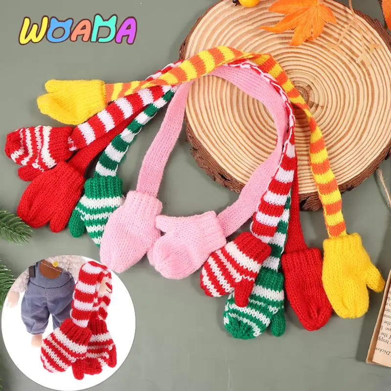

1/12 миниатюрный вязаный шарф и перчатки для кукольного домика ручной работы, Рождественское украшение для кукольного домика, Одежда для кукол, аксессуары для платья