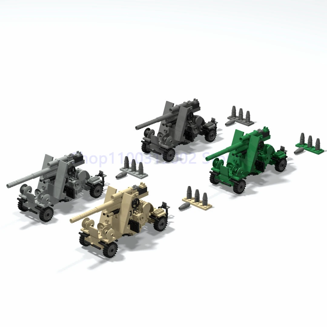 

ww2 Weapons German Mobile 88mm Flak 36 Anti Aircraft and Tank Gun Toy Building Block moc Model Children Kids Gifts