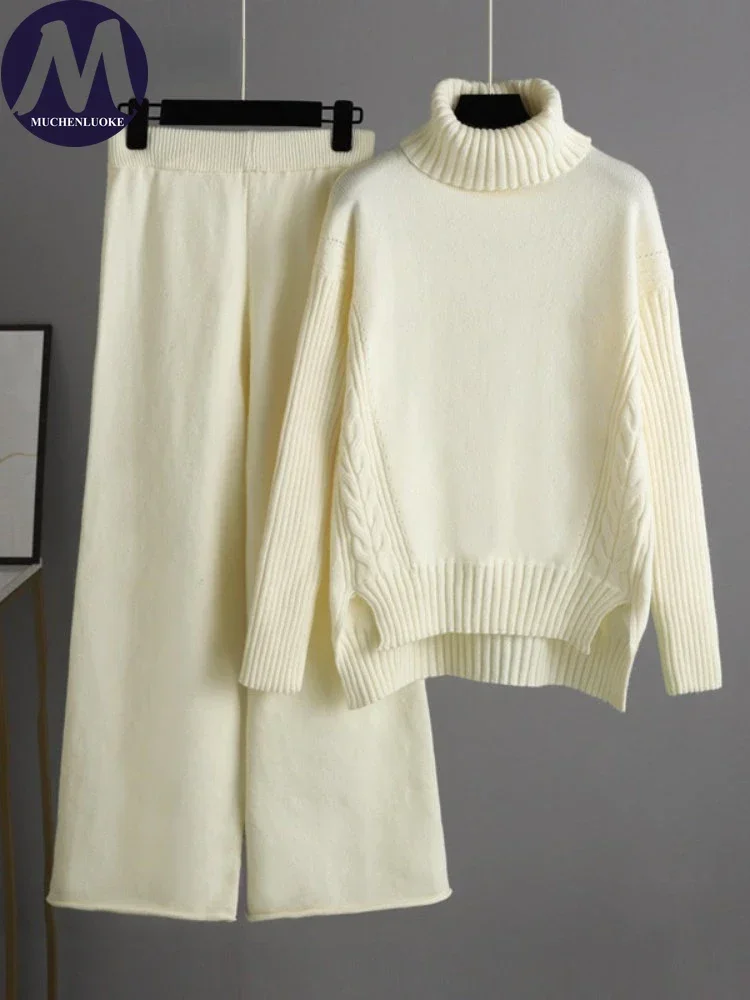 Комплект из двух предметов для женщин 2024 осень/зима новые вязаные пуловеры с