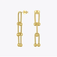 enfashion hollow link chain drop earrings for women stainless steel bead dangle earings fashion jewelry 2020 pendientes e201159