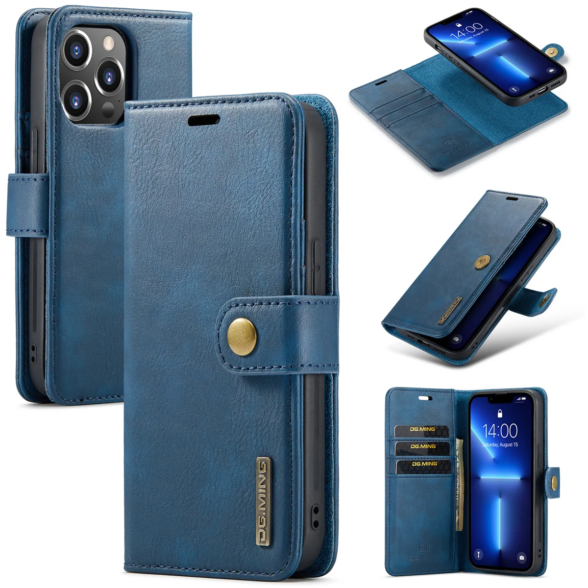 

Leater Чехол-бумажник для iPhone 11 12 13 Pro Max XR XS Mini 6 7 8 Plus SE 2020, Чехлы 2 в 1, съемный магнитный чехол, чехол