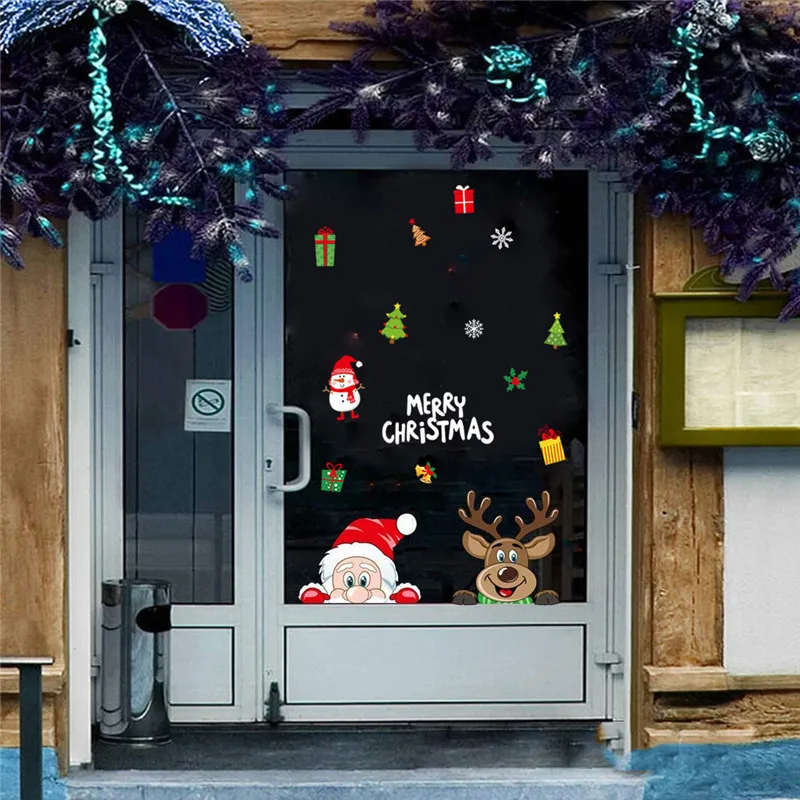 

Christmas Decal Santa Claus Elk Snowflake Stickers For Kids Party Rooms New Year Christmas Window Ornaments Decorations New Year