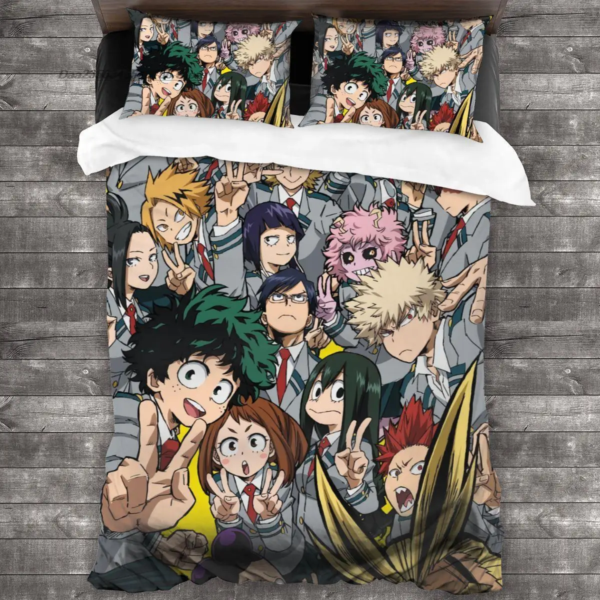 Фото Модный комплект постельного белья с 3D принтом в стиле аниме My Hero Academia Single Twin Full Queen King Size, комплект постельного белья для взрослых и детей, комплекты пододеяльников для спальни №1