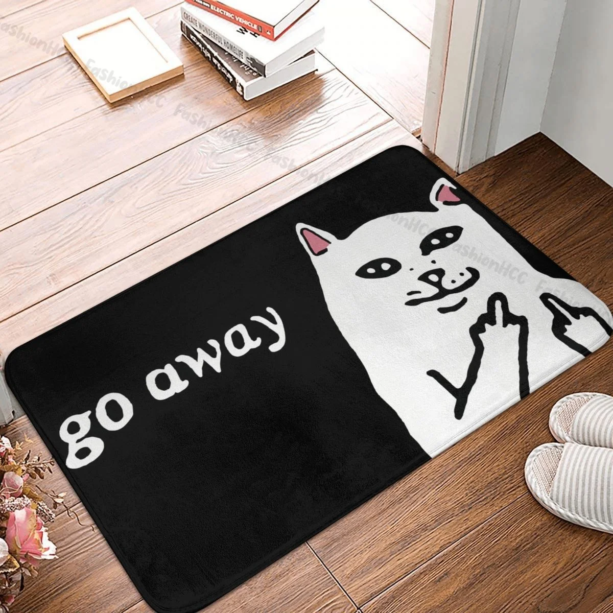 

Cute Cats Lover Kitchen Non-Slip Carpet Funny Welcome Go Away Cat Bedroom Mat Entrance Door Doormat Floor Decoration Rug