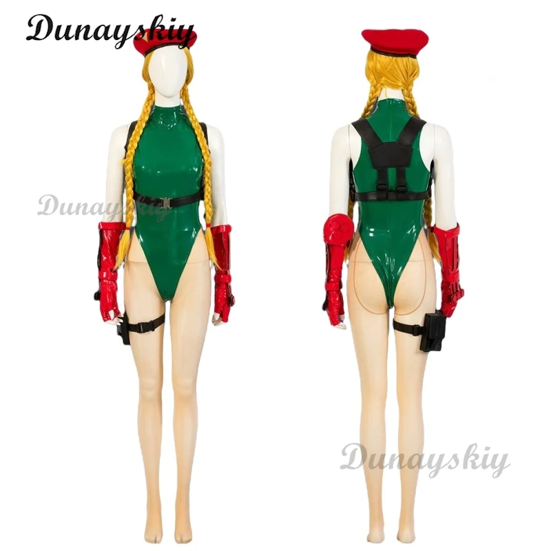 Фото Игра Strreet Fiighter V Косплей Cammy Белый Новое поступление Супер сексуальный костюм для косплея Зеленые комбинезоны Обувь Шляпа для женщин Comic Con №2
