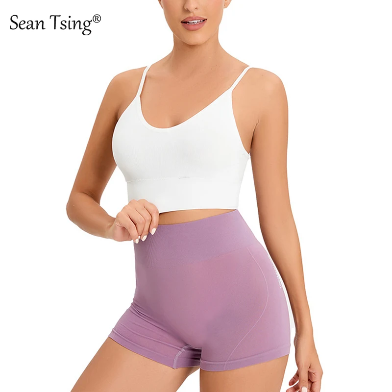 

Sean Tsing® High Elastic Yoga Shorts Women Solid Color Shaping Sport Fitness Gym Pants Sexy Slim Breathable Leggings