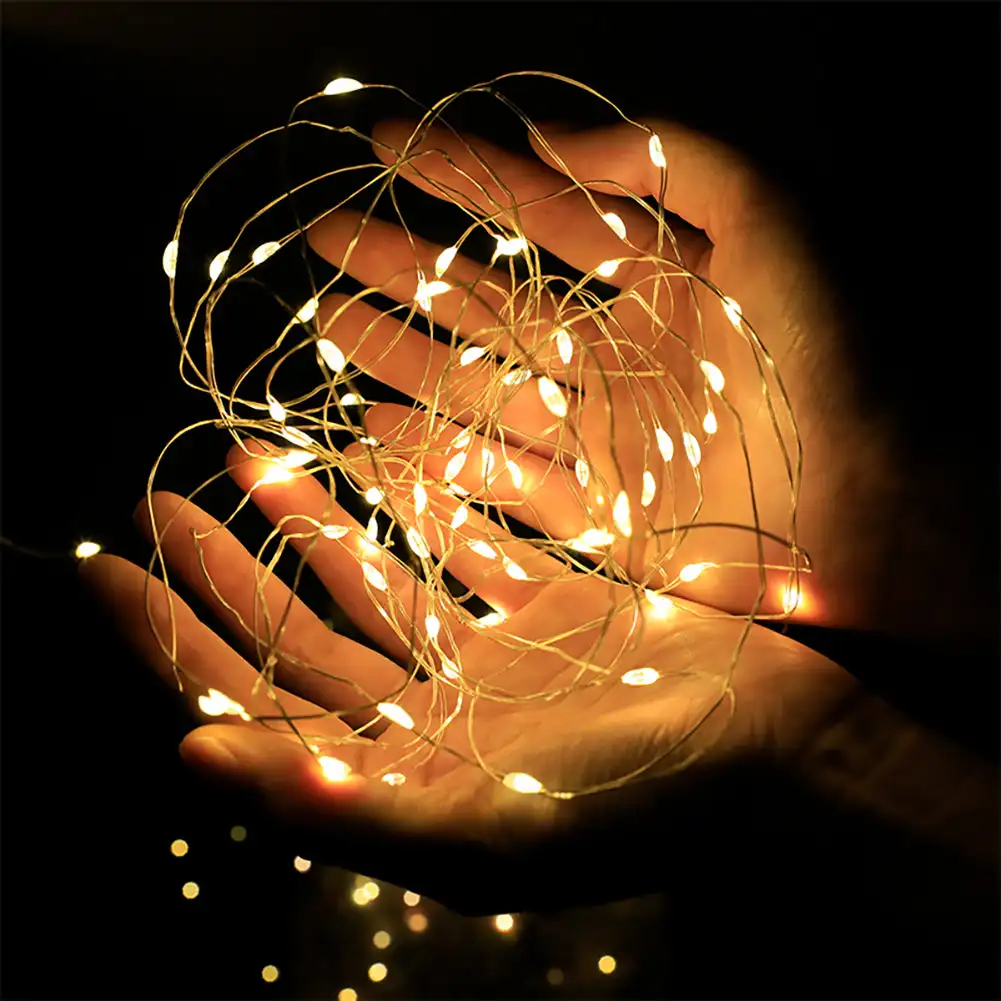

1/2/3m LED String Lights Copper Silver Wire Garland Light Waterproof Fairy Lights For Christmas Wedding Party Decoration