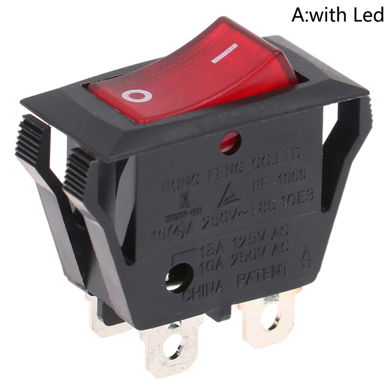 

1X RF-1009 16A 250V High Current,ON/OFF Special for Eelding Machine Point Rocker Power Button Switches 4 feet 10/15A 250/125V AC