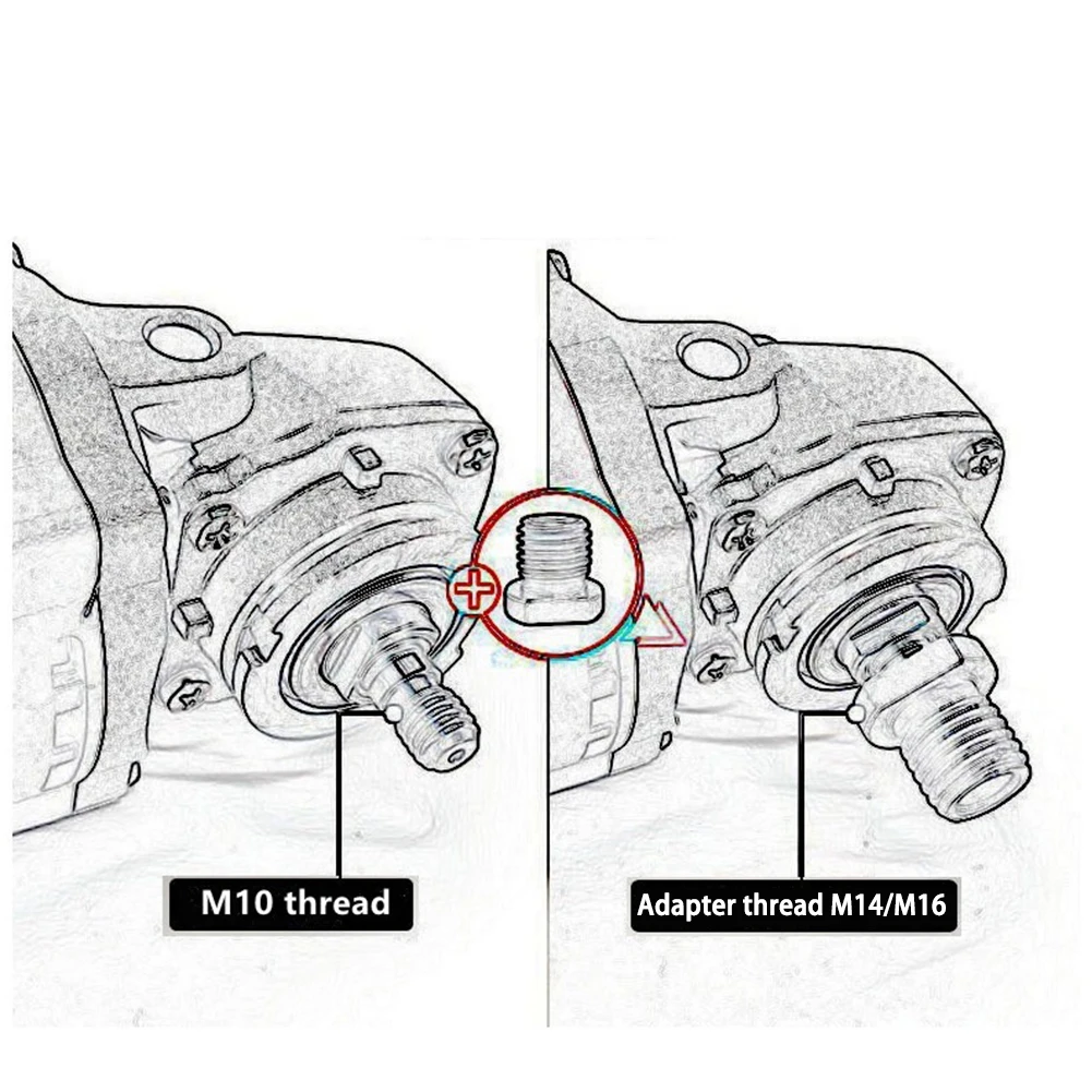 

Аксессуары адаптер 2 шт. черный разъем преобразователь для режущего диска от M10 до M14/M16 инструмент для полировки резьбы прочный