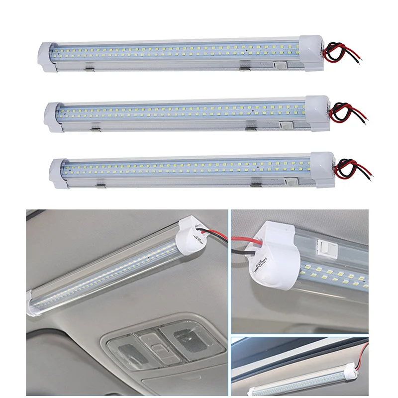 

Car Reading Light Universal Interior 72 LED White Strip Lights Bar Lamp 12V-80V Van Truck Caravan RV Recreational Vehicle