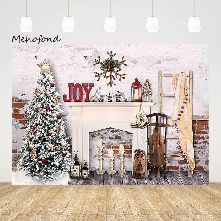 

Рождественский фон Mehofond для фотосъемки Рождество снег сосна дерево дети Праздник Вечеринка радость снежинка фон студия фотобудка