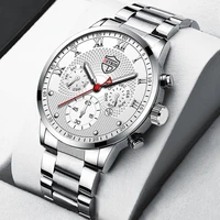 luxury mens watches men fashion sports stainless steel quartz wrist watch luminous clock man business casual leather watch