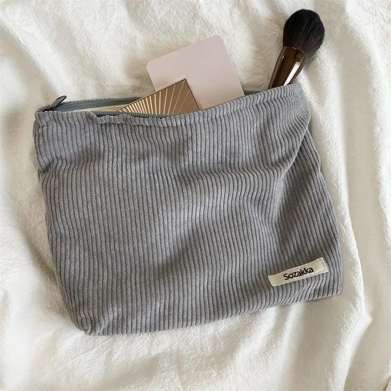 

Вельветовая женская косметичка из хлопчатобумажной ткани, сумка для макияжа, ручной дорожный органайзер для помады, модные чехлы на молнии