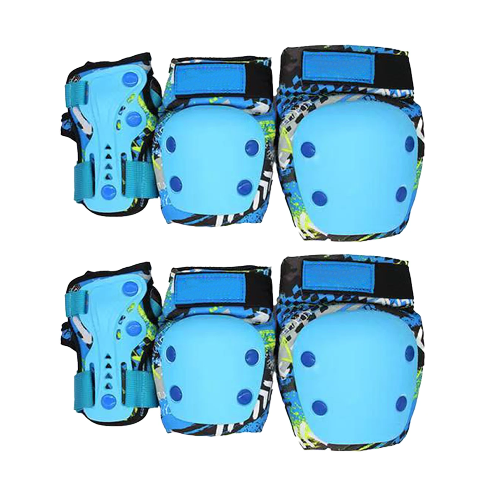 

6 In 1 Kids Knee Pad Set Adjustable Guard Roller Blading Gear Children Skateboard Protective Equipment Elbow Wrist Lightweight