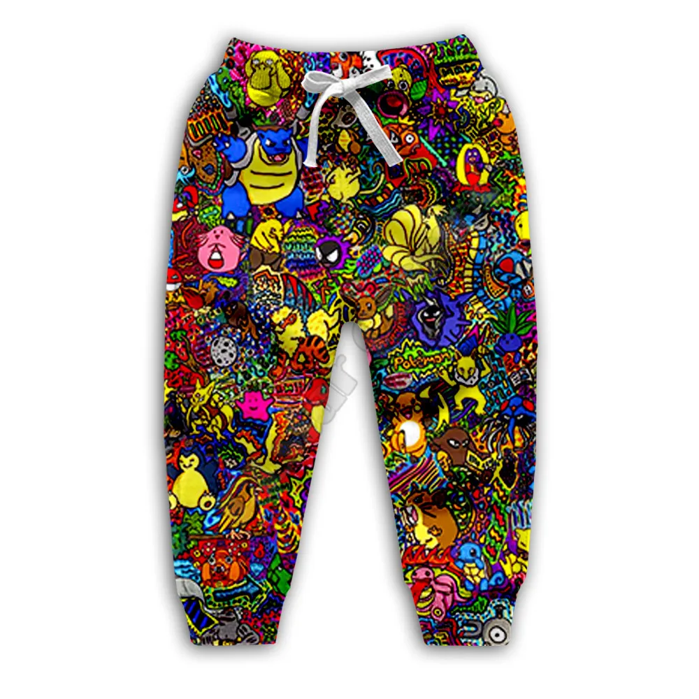 Funny Cartoon 3d printed Hoodies family suit tshirt zipper Pullover Kids Suit Sweatshirt Tracksuit/Pants 10