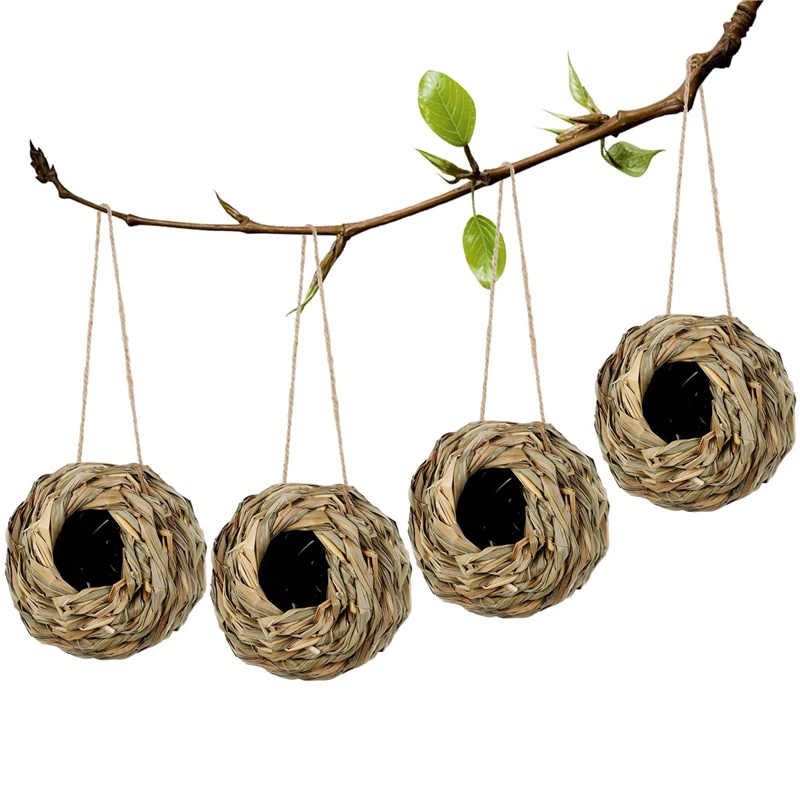 Natural Reed Grass Spherical Hummingbird Nest Outdoor Decorative Weaved Hanging Bird Nest Hous Proficient