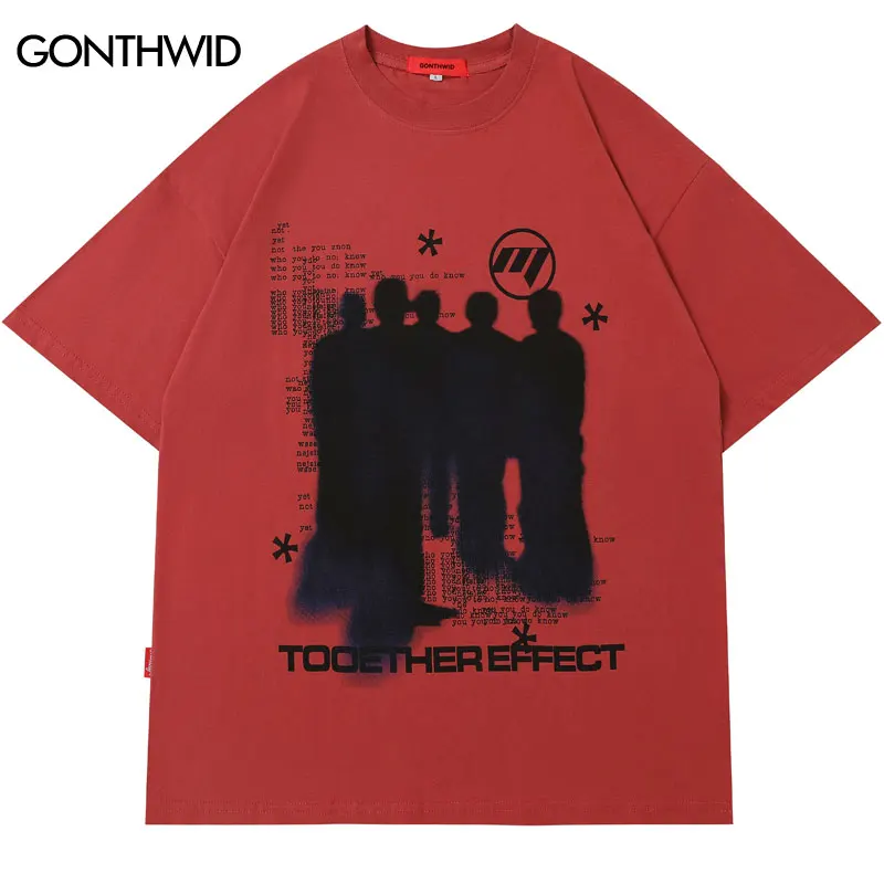 Футболка мужская оверсайз в стиле хип-хоп уличная одежда с графическим принтом