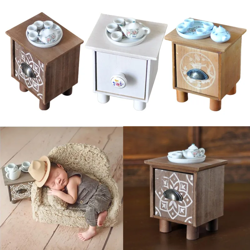 

Baby Full Moon Photo Shooting Tea Table Accessories Newborn Photography Props Infant Table With Teapot Tea/Bowl Tea/ Tray Set