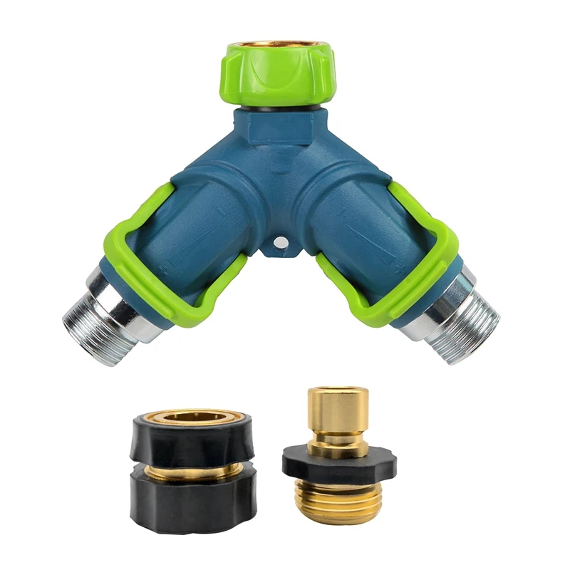 

Hose Splitter 2 Way , Garden Hose Splitter, Brass Y Hose Splitter With Thumb Control Valves,3/4Inch Water Hose Splitter