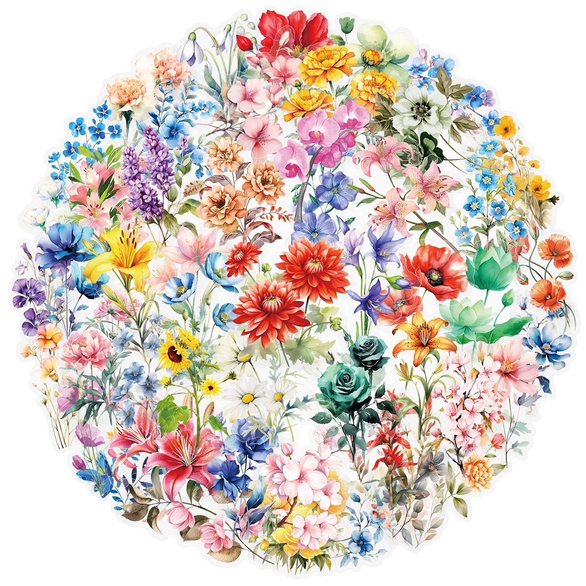 

Прозрачные цветочные граффити-наклейки 50 шт