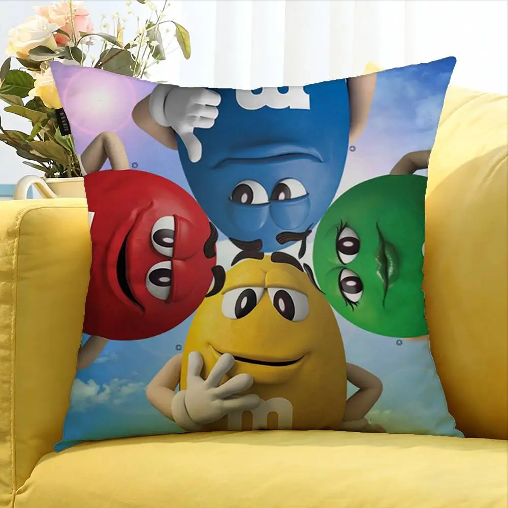 Фото 1 шт. квадратная наволочка Candy M-MS C-Chocolate M&M'S World различных размеров для декора автомобиля, дома, спальни №2