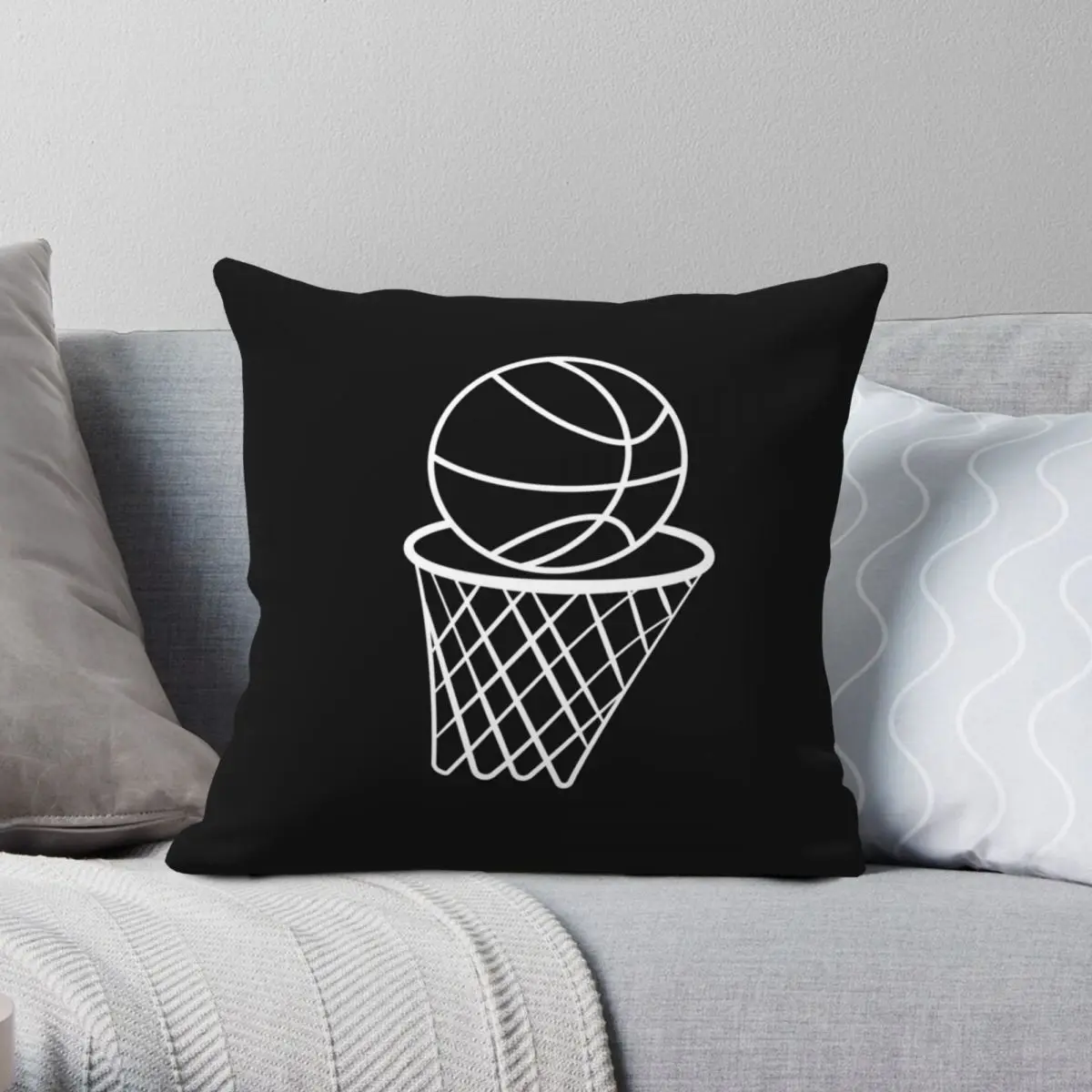 

Basketball Square Pillowcase Polyester Linen Velvet Creative Zip Decor Pillow Case Bed Cushion Cover 18"