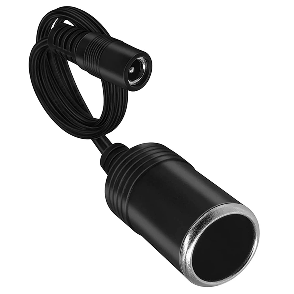 

1pcs 12V Female Car Cigare Lighter Socket Plug Connector Charger Cable Adapter DC5.5 Black 19cm Long Cable For 12V/24V 5A Power