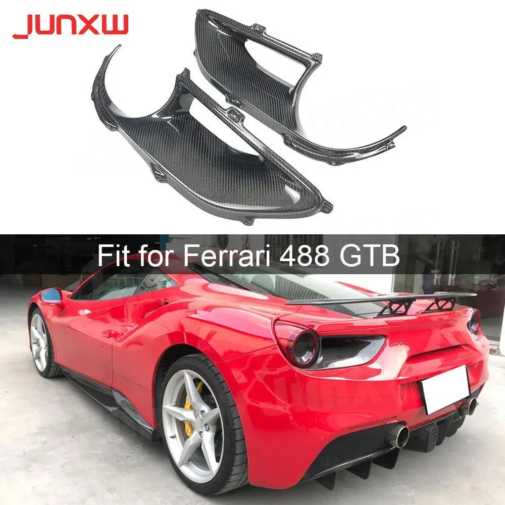 

Dry Carbon Fiber Rear Tail Light Frame Air Vent Trim Covers Bumpers For Ferrari 488 GTB 2015 - 2018 Car Styling