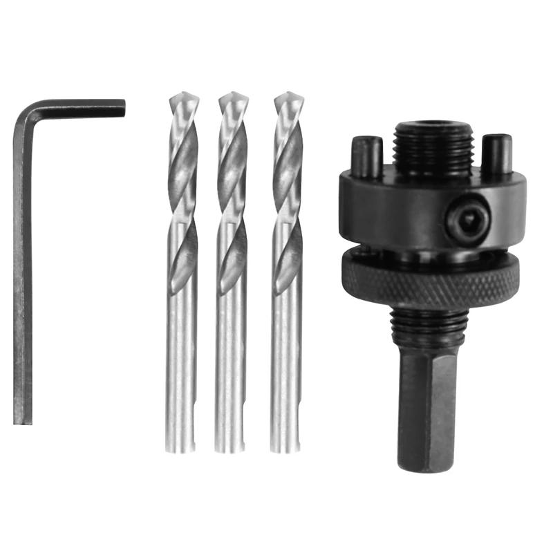 

7/16 Inch Hex Shank Hole Saw Arbor, Fits 1-1/4 Inch To 6 Inch Hole Saw Quick Change Heavy Duty Alloy-Steel Mandrel With 3 1/4 In