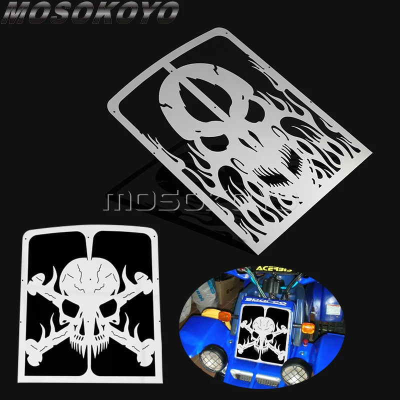 

Skull/Skeleton Radiator Guard Cover Cap Grill Flame Covers Grille Guard For Yamaha Banshee Grill 350 ATV Quad Off Road 1987-2012