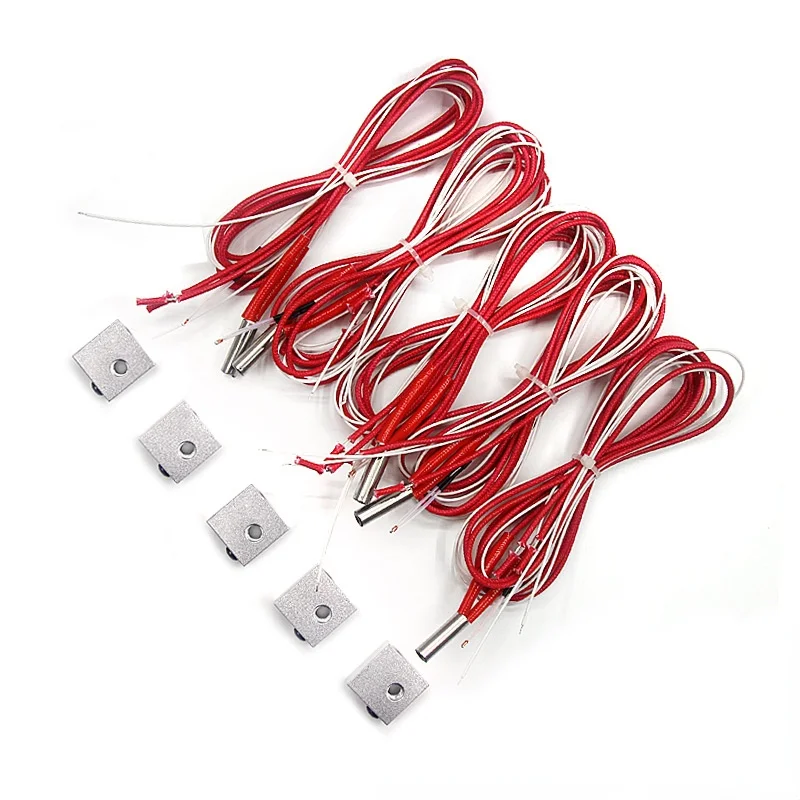 3d Printer Accessories 12V40W Heating Tube Heat Pipe Thermistor MK8 Print Head Heating Aluminum Block 3d Printer Accessories 12V40W Heating Tube Heat Pipe Thermistor MK8 Print Head Heating Aluminum Block