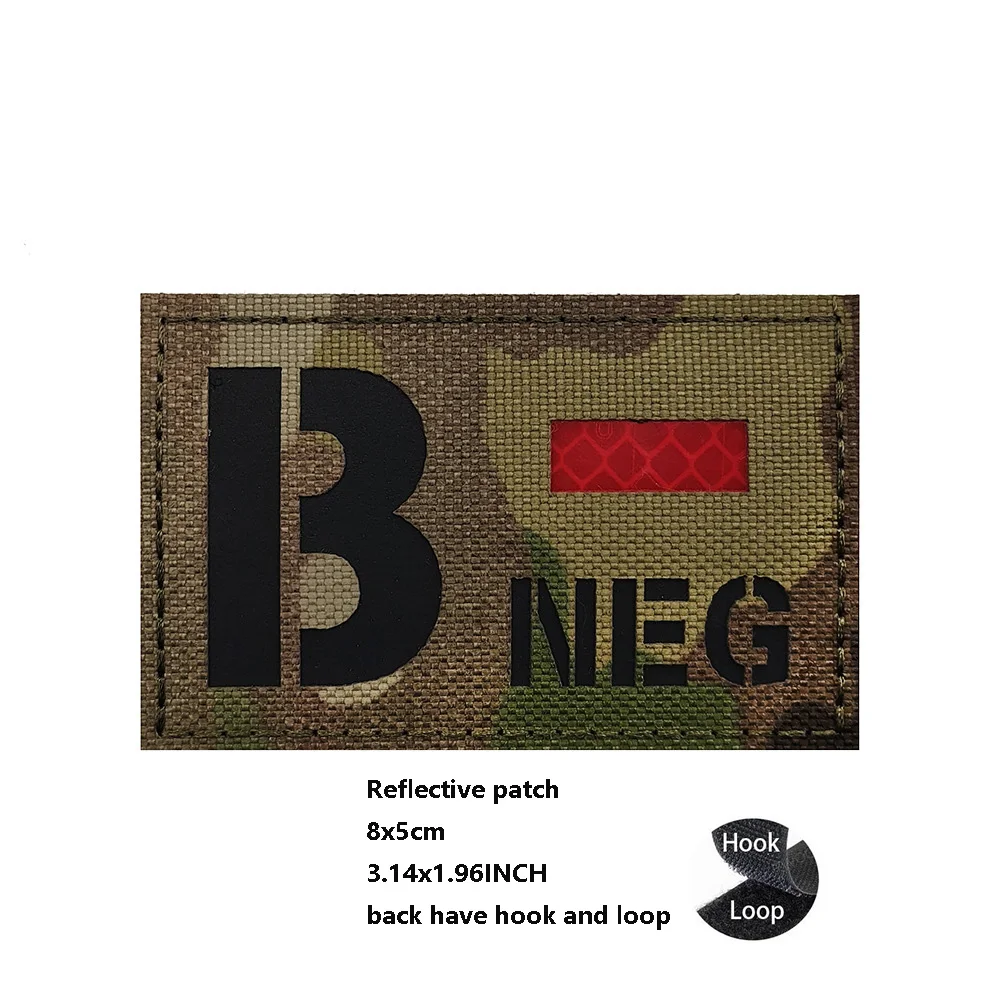 Аксессуар для уличной сумки значок IR светящийся лазерный вырез 8x5 см Тип крови A